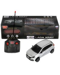 Машина р/у LADA XRAY 18 см, свет, сереб, кор. Технопарк в кор.36шт