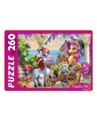 ПАЗЛЫ 260 элементов. ПОНИ НА ЦВЕТОЧНОЙ ТЕРРАСЕ (Арт. П260-6795)