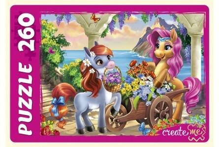 ПАЗЛЫ 260 элементов. ПОНИ НА ЦВЕТОЧНОЙ ТЕРРАСЕ (Арт. П260-6795)