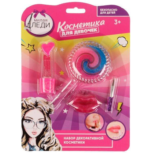 Косметика ДЛЯ ДЕВОЧЕК блеск для губ, помада МИЛАЯ ЛЕДИ в кор.2*216шт