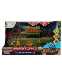 Модель пластик свет-звук РАКЕТНИЦА 21 см, стрел. рак, инерц, камуф, кор. Технопарк в кор.24шт