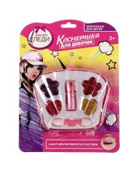 Косметика ДЛЯ ДЕВОЧЕК тени для век с блестками, помада МИЛАЯ ЛЕДИ в кор.3*240шт