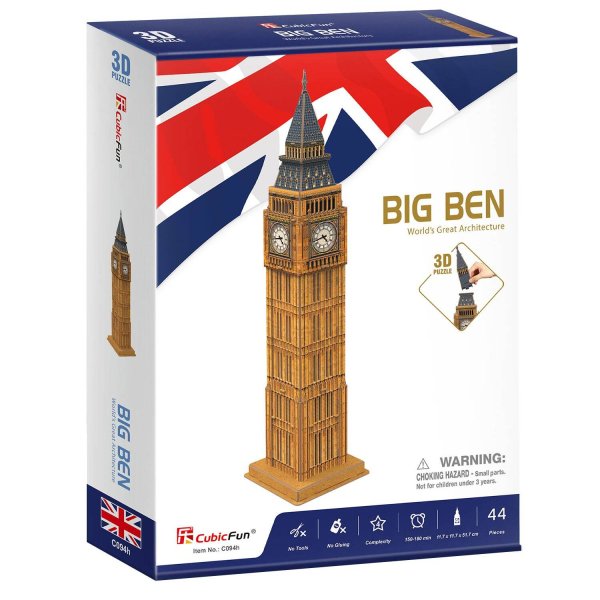 Пазлы (Юнитойс) 3D пазл Биг Бен, 44 детали