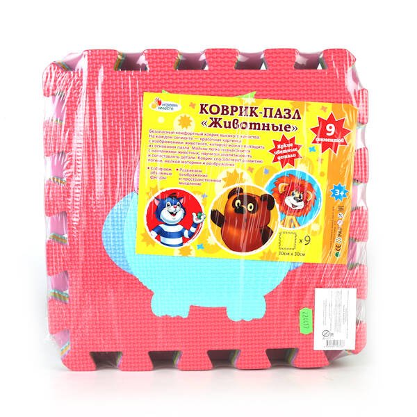 "ИГРАЕМ ВМЕСТЕ" НАСТОЛЬНЫЕ ИГРЫ (Умка) КОВРИК-ПАЗЛ "ИГРАЕМ ВМЕСТЕ" СОЮЗМУЛЬТФИЛЬМ С ЖИВОТНЫМИ, 9 СЕГМЕНТОВ, КАЖДЫЙ 30*30СМ В ПАК в кор.12шт