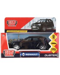 Машина металл "RENAULT DUSTER" 12см, открыв. двери, инерц, черный в кор. Технопарк в кор.2*36шт