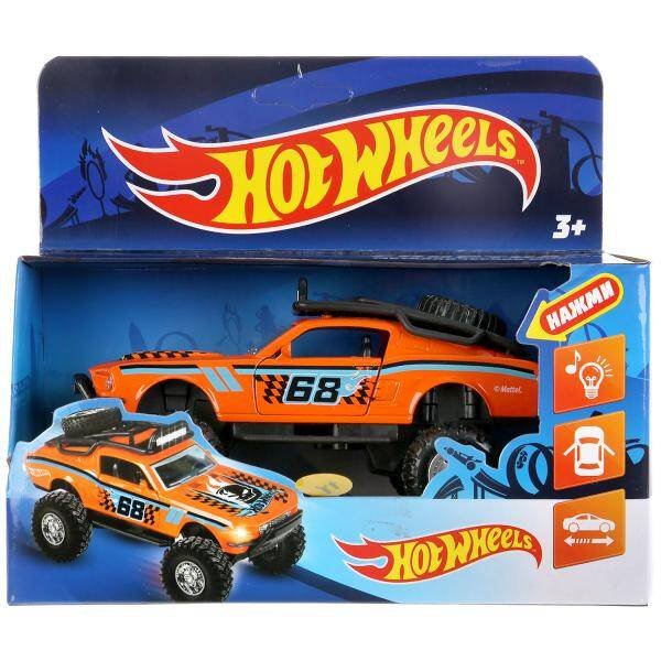 Машина металл свет-звук hot wheels СПОРТКАР, 12,5 см, двери, инерц, кор. Технопарк в кор.2*36шт