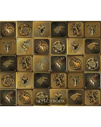 Скетчбук. Игра Престолов. Гербы домов (золотая обл) (твердый переплет, 96 стр., 240х200 мм)