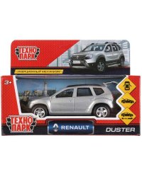 Машина металл "RENAULT DUSTER" 12см, открыв. двери, инерц, серебристый в кор. Технопарк в кор.2*36шт