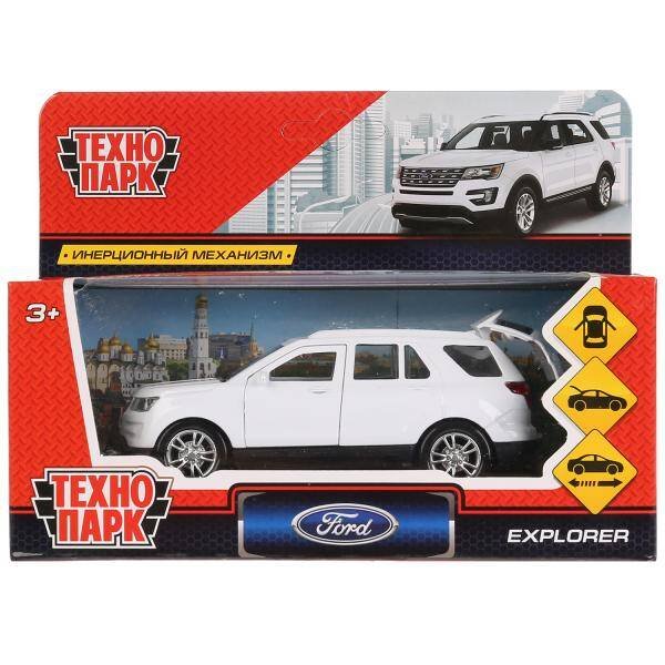 Машина металл "FORD EXPLORER" 12см, открыв. двери, инерц., белый в кор. Технопарк в кор.2*36шт
