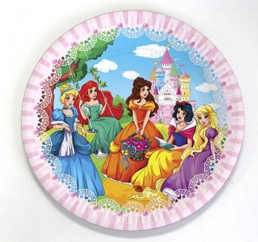 Тарелка бумажная В гостях  у принцессы (17 см., 6 шт.) флоупак, ПФ 4  ФЛ-8248