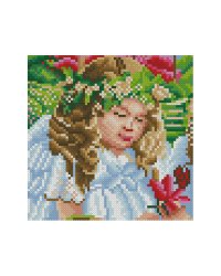 Алмаз.мозаика(клас.)см,без подр.,с част.зап. Корги в поле одуванчиков.