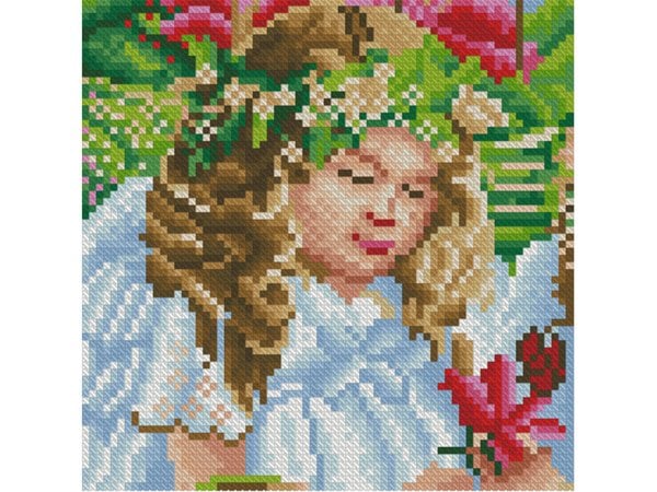 Алмаз.мозаика(клас.)см,без подр.,с част.зап. Корги в поле одуванчиков.