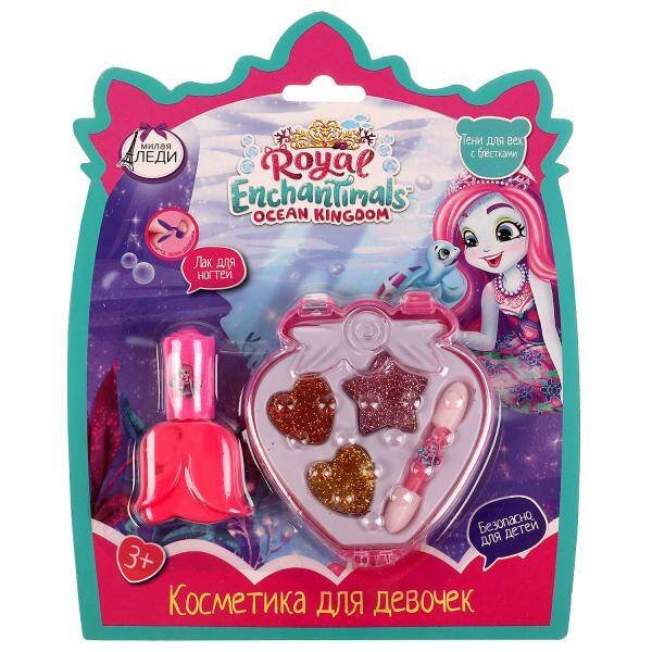 Косметика ДЛЯ ДЕВОЧЕК ЭНЧАНТИМАЛС тени для век с блестками, лак для ногтей МИЛАЯ ЛЕДИ в кор.2*240шт