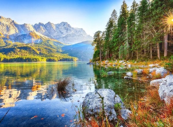 Алмаз мозаика (блест.) 30х40 см, с подр.,с полн.заполн.цв.Летний вид на реку и лес.( Арт. AS34050)