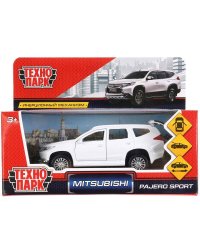 Машина металл "MITSUBISHI PAJERO SPORT" 12см, открыв двери, инерц, белый в кор Технопарк в кор2*36шт
