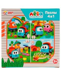 Грузовичок Лёва. Пазлы в коробке. 4 в 1. 175х175х50 мм. Умные игры. в кор.12шт