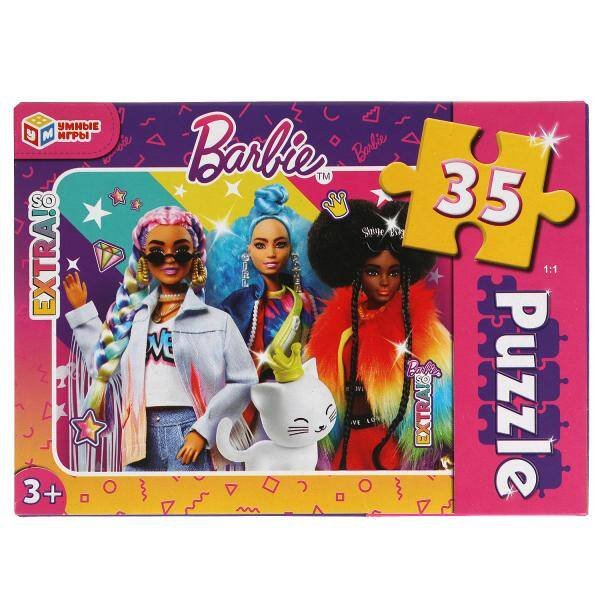 ПАЗЛЫ в коробке 35 деталей большие (Умка) Барби. Макси-пазлы в коробке. Пазл 35 деталей. Умные игры в кор.24шт