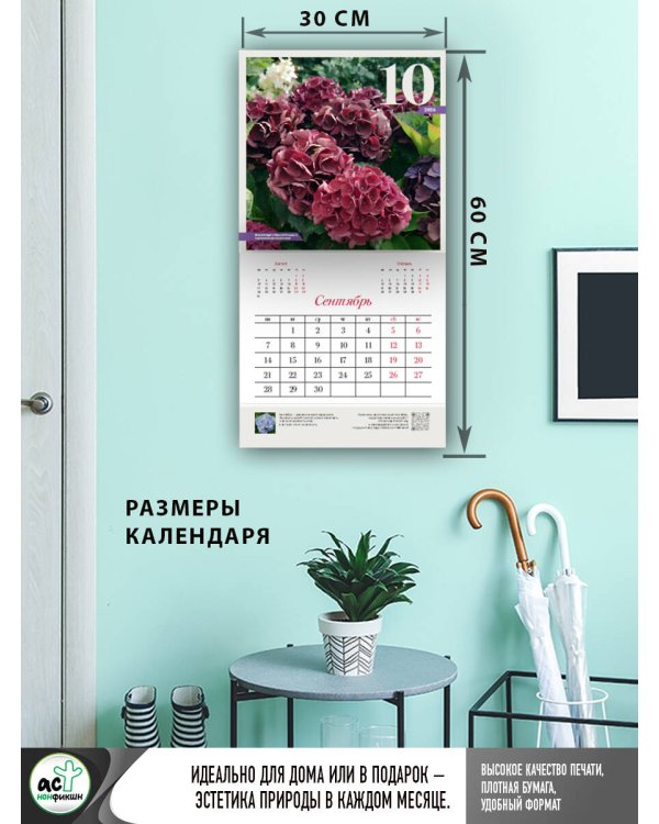 Гортензии. Настенный календарь на 2026 год