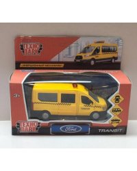 Машина металл FORD Transit такси 12см, открыв. двери, инерц. в кор. Технопарк в кор.2*24шт