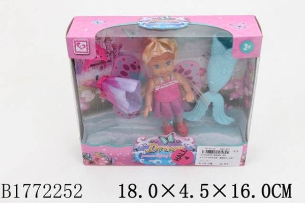 МИНИ-КУКЛЫ В НАБОРЕ (Рыжий Кот) Мини-кукла в наборе (18х4,5х16 см) "Маша-русалка" (съемный хвост, одежда) в коробке (Арт. 1772252)