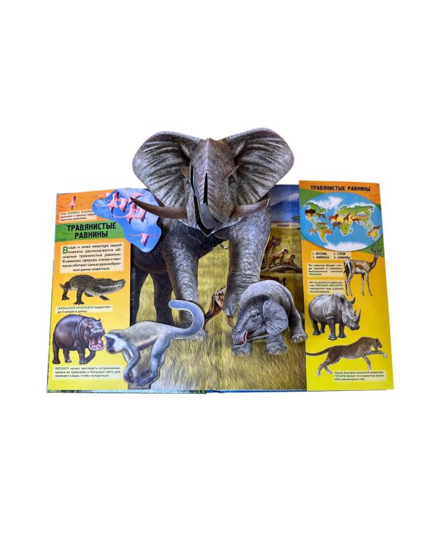 Животные (3D-энциклопедия с большими объемными pop-up фигурами, подвижными элементами и раскладывающимися панорамами. Подарочное издание)