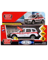 Машина металл свет-звук "lada granta cross 2019 скорая"12см,инерц.,белый в кор Технопарк в кор2*36шт