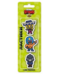 Brawl Stars. Ластики фигурные Леон, Эль Примо, Ворон
