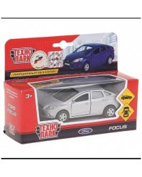 Машина металл FORD Focus 12см, инерц., открыв. двери, цвет серебристый в кор. Технопарк в кор.2*24шт