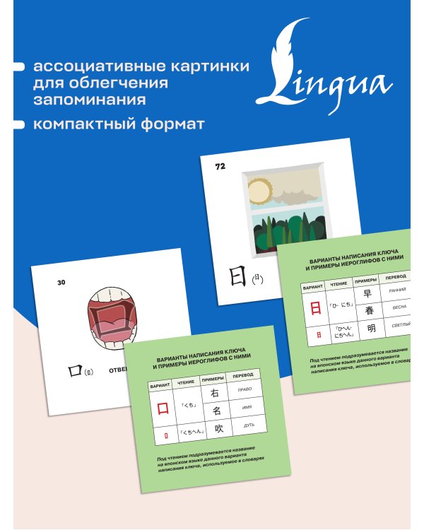 Дополнительное изображение книги «214 иероглифических ключей японского языка. Флеш-карточки»