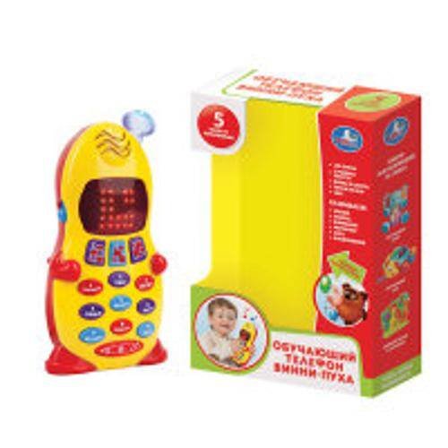 "УМКА" ОБУЧАЮЩИЕ И РАЗВИВАЮЩИЕ ИГРУШКИ (Умка) ОБУЧАЮЩИЙ ТЕЛЕФОН "УМКА" "ВИННИ-ПУХ" СВЕТ+ЗВУК, 5 ПЕСЕН, 3 РЕЖИМА В РУСС. КОР. в кор.2*12шт