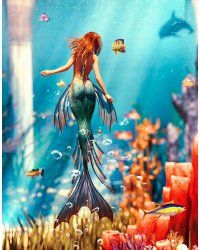 Алмаз мозаика (клас.) 30х40 см, с подр., с полн. заполн. ( цв.) Подводные секреты ( Арт. AC34009)