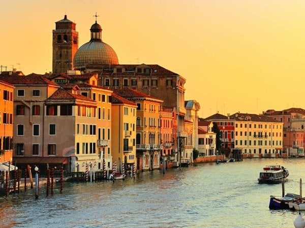 ГОРОД (Рыжий Кот) Алмаз мозаика (клас.) 30х40см,с подр.,с полн.заполн.(цв.)Спокойная Венеция на закате(Арт.AC34012)