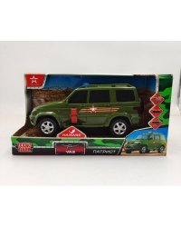 Машина пластик свет-звук УАЗ ПАТРИОТ АРМИЯ РОССИИ 22 см, баг, 2 кн, ин, кор. Технопарк в кор.2*18шт