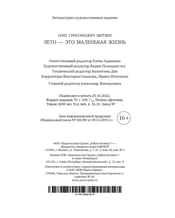 Лето — это маленькая жизнь