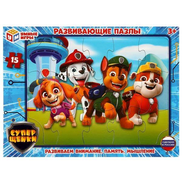 ПАЗЛЫ (Умка) Суперщенки. Пазлы развивающие в рамке. 285х215мм. Умные игры в кор.50шт