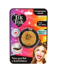 Тени для век с блестками, золотые TIK TOK GIRL в кор.24*12шт