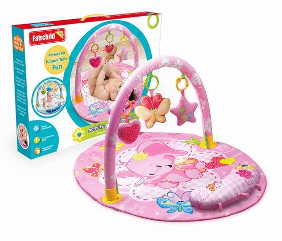 Коврик развивающий с игрушками "Розовый слонёнок"(92х56х50см) (в коробке) (Арт. Y8300302)