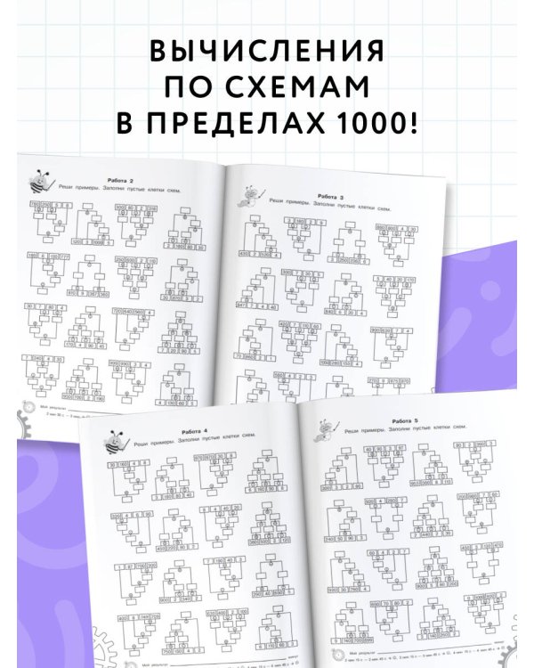 3000 примеров по математике. Вычисления по схемам в пределах 1000. Все действия с четырьмя числами. Ответы. 4 класс