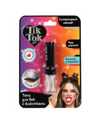 Тени для век с блестками, белые TIK TOK GIRL в кор.48*12шт