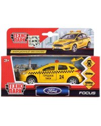 Машина металл FORD Focus хэтч. такси 12см, открыв. двери, инерц. в кор. Технопарк в кор.2*24шт