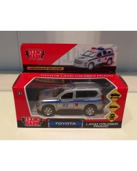 ТМ Технопарк. Машина металл "TOYOTA PRADO ПОЛИЦИЯ", длина 12 см, откр дв, багаж, инерц. в кор.2*36шт