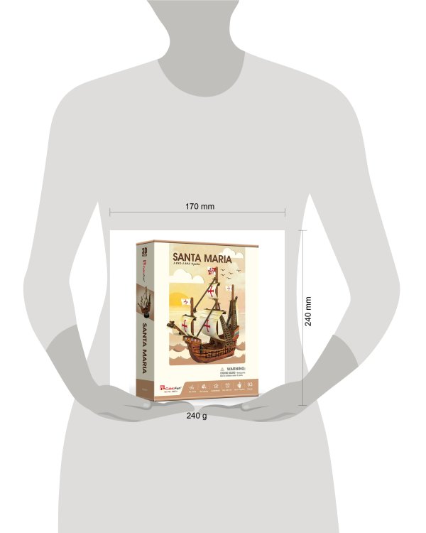 3D пазл Корабль Санта-Мария, 93 детали