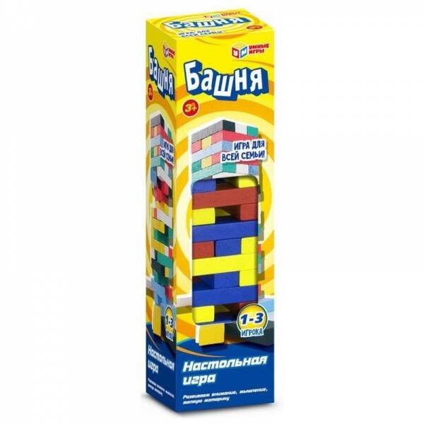 Настольная игра башня дерево, кор.5,4*19,5*5,4см Умные игры в кор.120шт