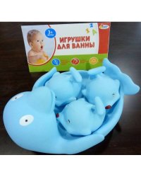 ИГРУШКИ ДЛЯ ВАННОЙ "ИГРАЕМ ВМЕСТЕ" ДЕЛЬФИН-МЫЛЬНИЦА С 3 ДЕЛЬФИНАМИ В СЕТКЕ (РУСС. УП.) в кор.2*60шт