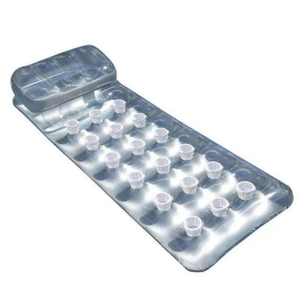 Матрас для плавания с подушкой и подстаканниками188x71 см.Серебро.INTEX.Новинка.(в коробке) 58894EU