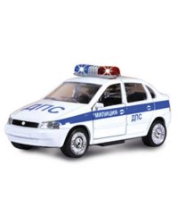 МАШИНА "ТЕХНОПАРК" МЕТАЛЛ. ИНЕРЦ. 1:32 ЛАДА-КАЛИНА ДПС, СВЕТ+ЗВУК, ОТКРЫВ. ДВЕРИ В КОР. в кор.2*24шт