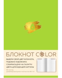 Блокнот Color (салатовый). Резинка, тиснение зол. фольгой, искусственная кожа, 80 л., А5