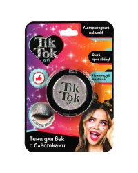 Тени для век с блестками, белые TIK TOK GIRL в кор.24*12шт