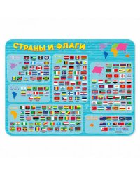 Настольное покрытие для лепки. Страны и флаги. 43х32 см. ГЕОДОМ