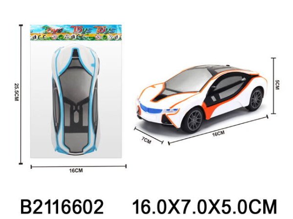 Машинка инерционная "Гоночный автомобиль-2"(16см, цвет микс)(1:28,в пакете) ( Арт. 2116602)